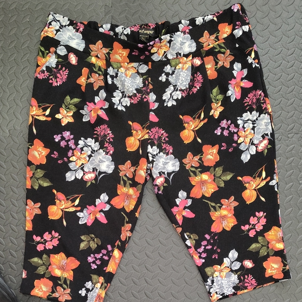 Angel Black Floral Shorts
